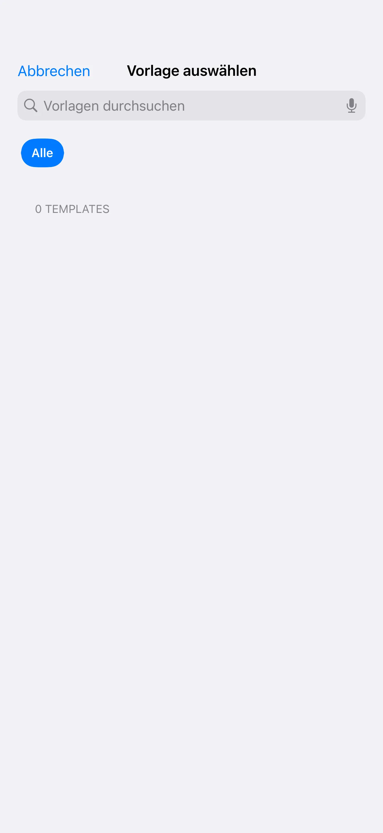 SubTracker Templates screen