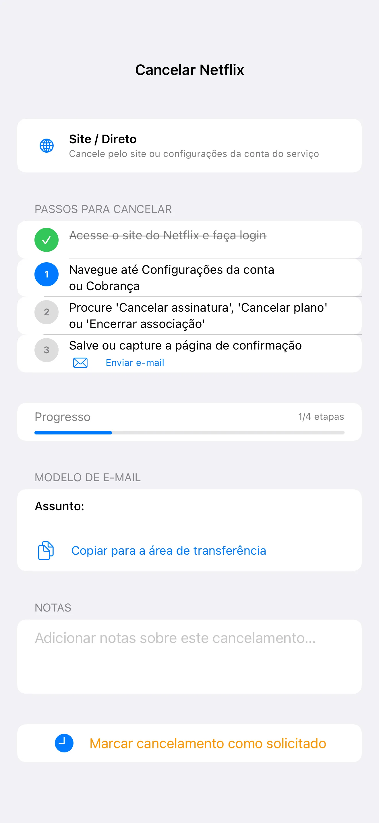 SubTracker Cancel Flow screen