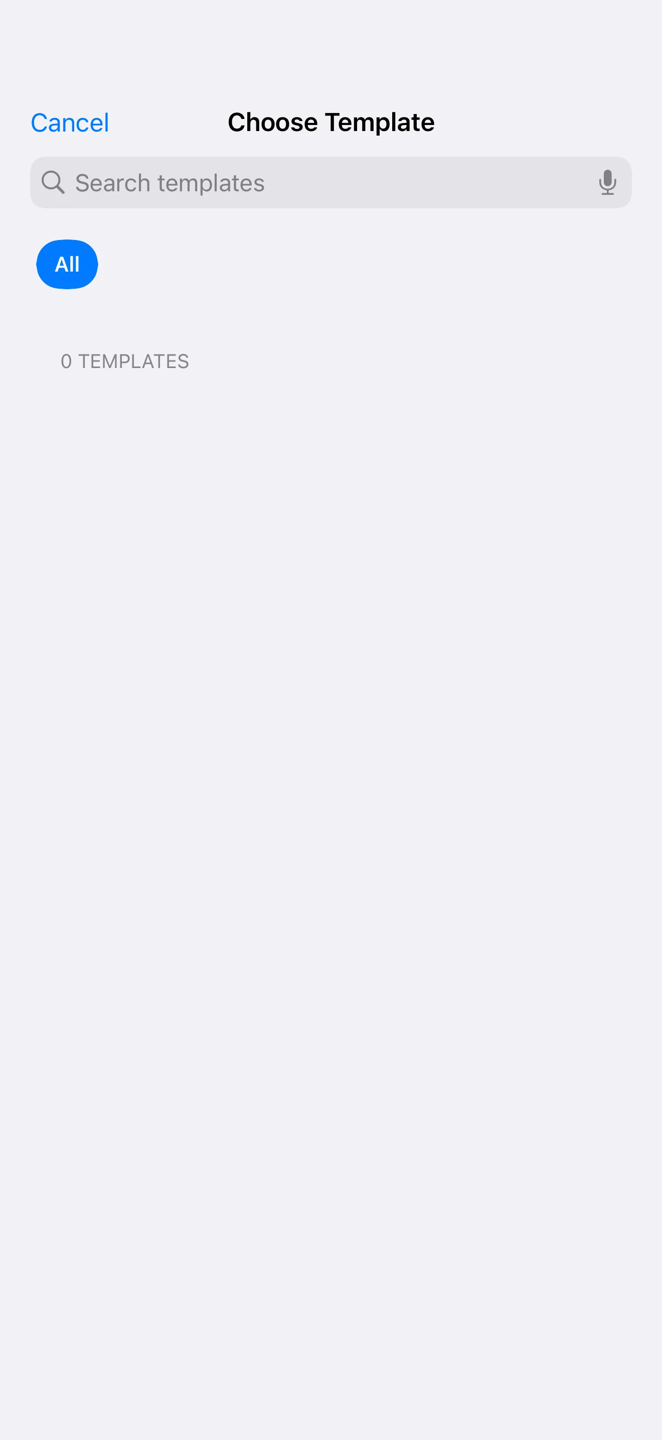 SubTracker Templates screen